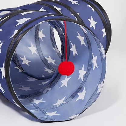 Tempcore 3 Way Collapsible Cat Tunnels, Indoor Cat Toys with Peek Hole & Boredom Breaker Ball for Kittens & Puppies