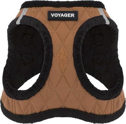 Best Pet Supplies - All Weather Mesh / Plush, Reflective, No Pull Harness for Small, Medium Dogs, Cats - Secure with Hook & Loop Fastener, Buckle, Double D-Rings - Beige Plush, S