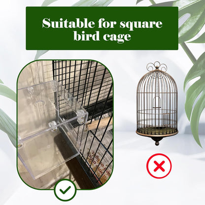 kathson Bird Bath for Cage,2 Pcs Hanging Bird Bath Box No-Leakage Parrot Shower Tub with Water Injectors Birds Bathing Accessory for Parrots Canary Lovebirds Conures Parakeets