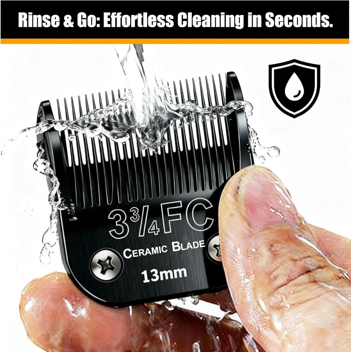Dog Grooming Clipper Blades Replacement Compatible with Andis Dog Clippers,Most OsterA5, Wahl KM Series Pet Clippers (Black(3FC))