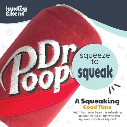 Huxley & Kent Funny Dog Toy w/Squeaker – Power Plush Squeaky Dog Toys for Small, Medium & Large Dogs – Soft Stuffed Animal for Indoor Play & Fetch - Dr Pooper, Large