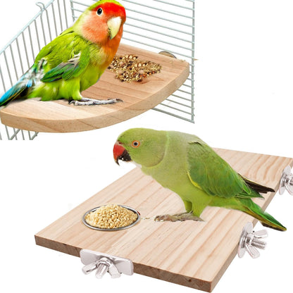 Bird Perch Platform Stand,Wood Perch Bird Platform Parrot Stand Playground Cage Accessories for Small Anminals Rat Hamster Gerbil Rat Mouse Lovebird Finches Conure Budgie Exercise Toy