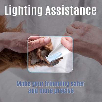 Dog & Cat Paw Trimmer with Pet Paw Balm, Low Noise Dog Face Trimmer with Led Light, 18mm-Blade Pet Hair Trimmer for Grooming Face, Rump, Eyes & Ears, Easy to Clean & Use