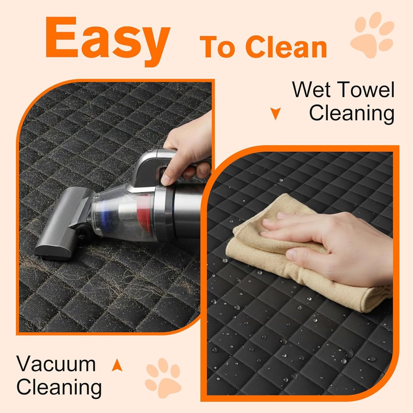 SUV Cargo Liner for Dogs - Waterproof Dog Car Seat Cover Mat for SUVs, Sedans, Vans & Trunks with Non-Slip Bumper Flap Protector, Scratchproof Large Size Universal Fit, Black