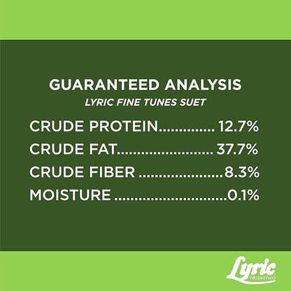 Lyric Fine Tunes No Waste Wild Bird Seed Suet Cakes for Wild Birds, 12 oz. (12 Pack)