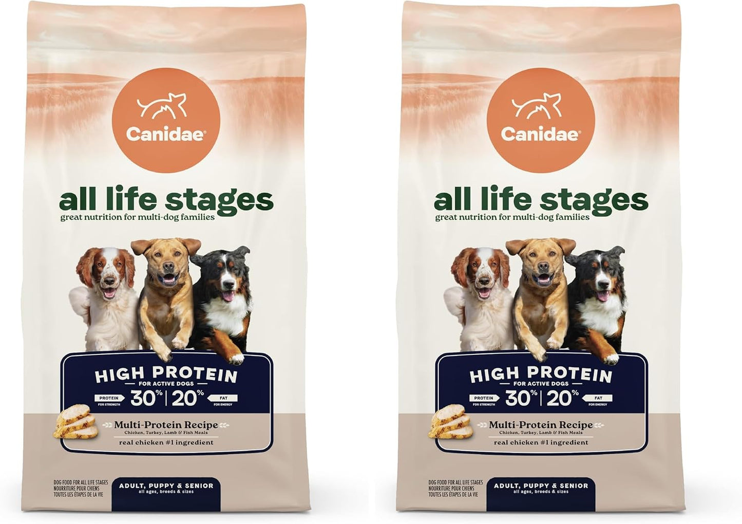 CANIDAE All Life Stages High Protein Dry Dog Food, Multi-Protein Recipe, 4 lbs. (Pack of 2)
