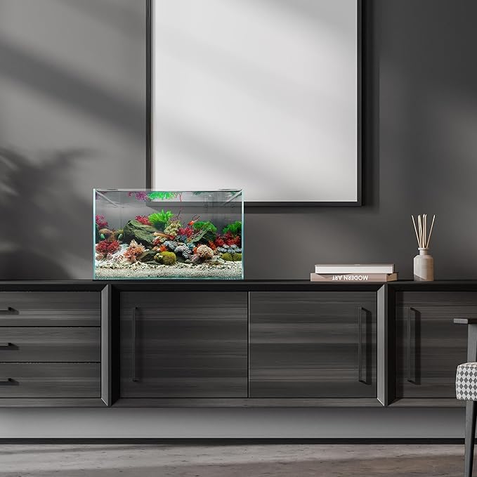 UNS Ultra Clear Rimless Tank - 20.5GAL | 77.7L - 23.62x14.17x14.17 | 60x36x36 CM, 6mm Glass Thickness, Leveling Mat Included - Low Iron, High Clarity Fish Tank w/ 45° Mitered Edge - [60U]