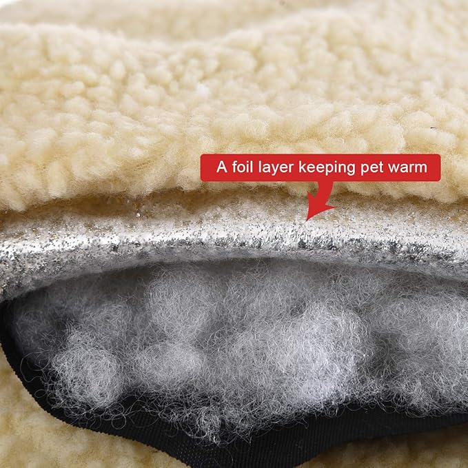 Amazon Basics 24-Inch Machine Washable Self Warming Pet Bed For Cat or Dog, Rectangle, Grey, 24"L x 20"W x 7"H