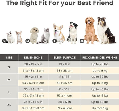 Miguel Faux Linen Dog Bed with Removable Cushion Pillow for Medium Small Dogs, Washable Pet Bed with Side Easy to Wash Puppy Bed, Rectangle Cat Bed for Indoor Cat with Anti-Slip Bottom, Gray 20 Inch