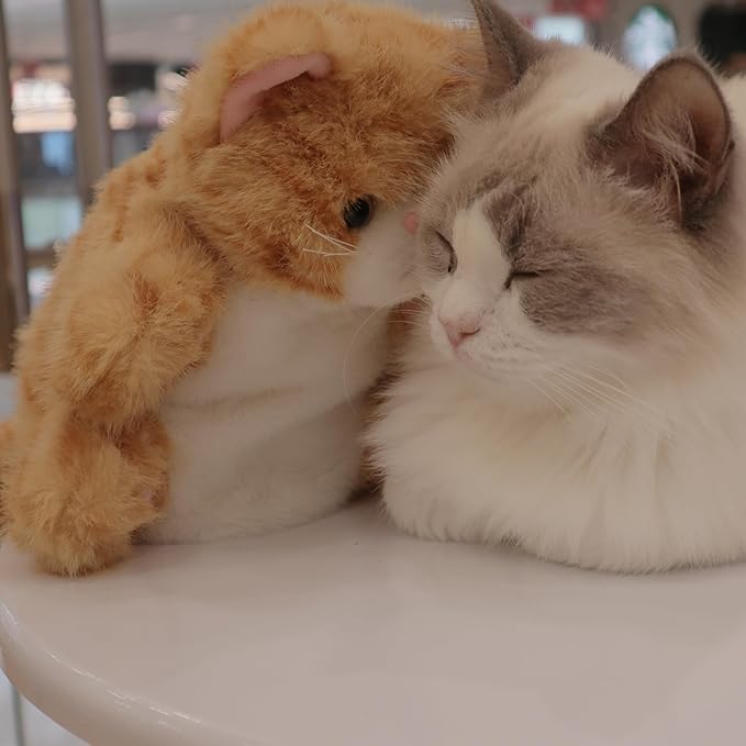 Realistic Cat Wrestling Glove Toy – Interactive Hand Toy with Lifelike Design, Soft Short Plush, Flexible Finger Control & Full Arm Protection – Quality Safe Cat Play & Snuggle Companion