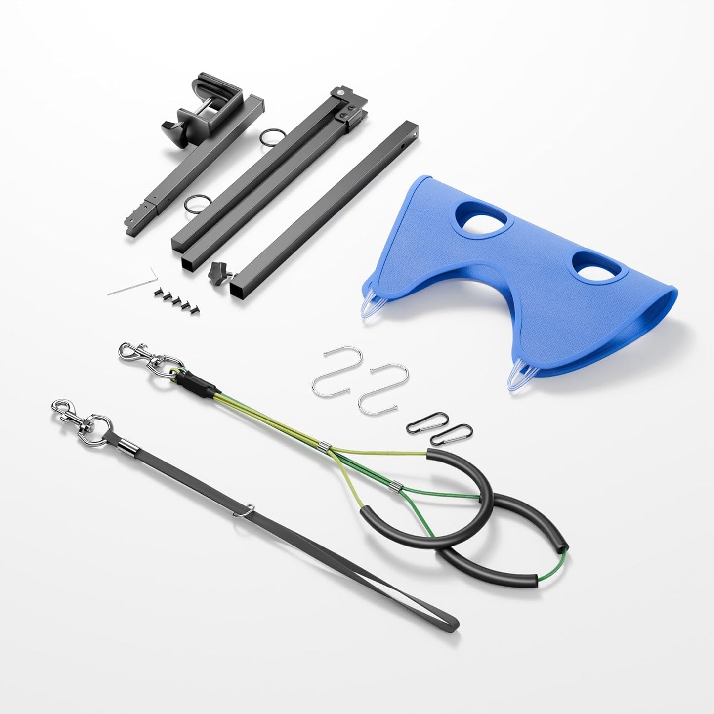 niffgaff Adjustable Foldable Dog Grooming Arm with Heavy-Duty Clamp: 26" to 40" Height, Includes Safety Hammock & No-Sit Holders – Perfect Grooming Restraint for Small & Medium Dogs at Home or Salons