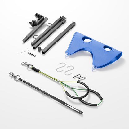 niffgaff Adjustable Foldable Dog Grooming Arm with Heavy-Duty Clamp: 26" to 40" Height, Includes Safety Hammock & No-Sit Holders – Perfect Grooming Restraint for Small & Medium Dogs at Home or Salons