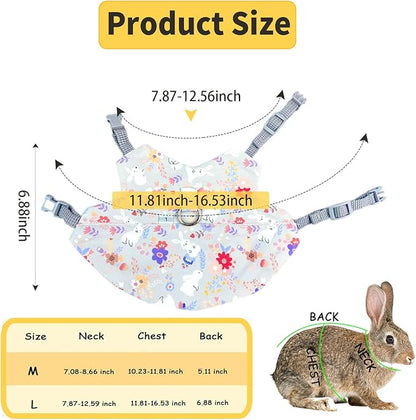 2-Pack Small Pet Harness & Leash Set – Soft, Adjustable Vest for Rabbits, Kittens, Squirrels & More (Grey, L)