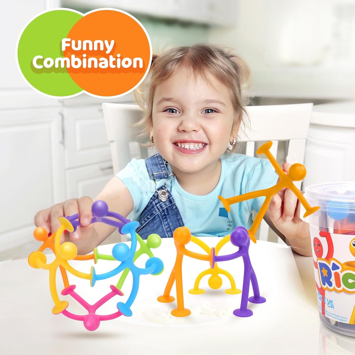 Richtim Kids Humanoid Suction Sensory Toys: 24 Pack Creative Suction Toy No Hole Bath Toy - Sensory Toys for Kids Travel - Calming Down for Boys and Girls