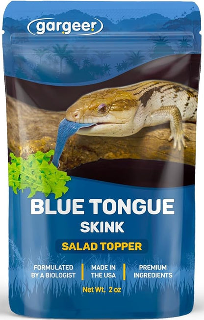 2oz Blue Tongue Skink Food Supplement, Flower Salad Mix Topper. Supercharge Juveniles & Adults Appetite, Health & Immune System. Complete Diet, Rich with Vitamins, Made in The USA. Enjoy!