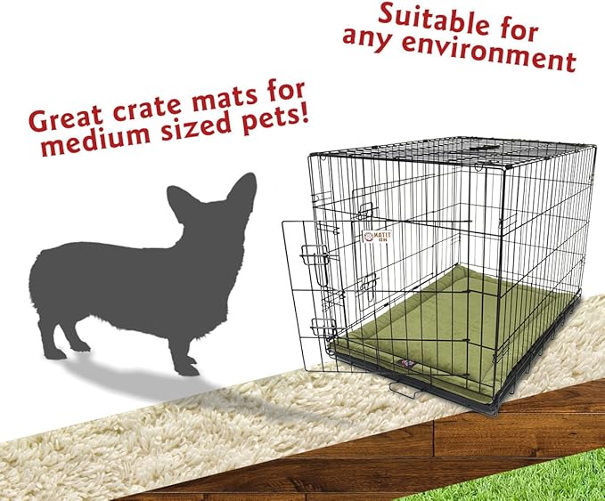 Majestic Pet Orthopedic Memory Foam Dog Crate Mat - Plush Pet Bed Pad for Crates & Kennels | USA Crafted | 36"x23" Villa Fern