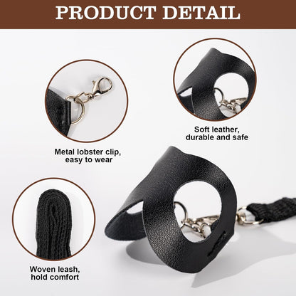 Sugar Gilder Harness and Leash, 3 Pack Small Animal Walking Training Vest Accessories for Hamster Squirrel Rabbit Reptile (Black)