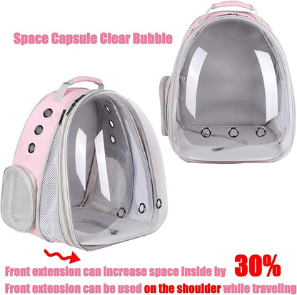 Front Expandable Cat Backpack Carrier, Fit up to 20 lbs, Space Capsule Bubble Window Pet Carrier Backpack for Large Fat Cat and Small Puppy