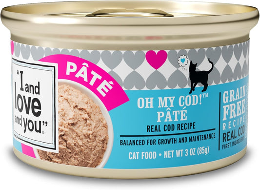 I and love and you Wet Cat Food - Oh My Cod Pâté - Cod Recipe, Grain Free, Filler Free, 3oz Pack of 24 Cans