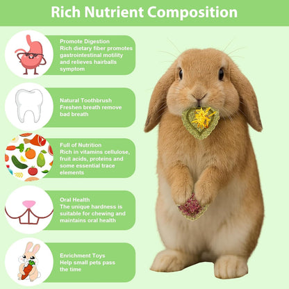 40PCS Timothy Hay Treats Bunny Rabbit Toys for Boredom, Handmade Guinea Pig Chew Treats Toys, Chinchilla Chews for Teeth Small Animals Hamster Rat Gerbil