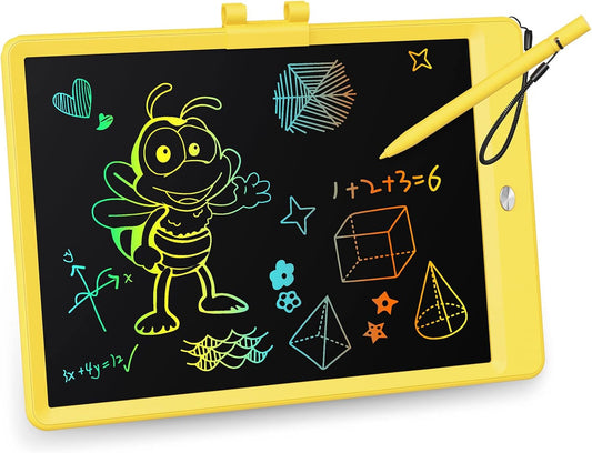 KOKODI LCD Writing Tablet, 10 Inch Colorful Doodle Board Drawing Tablet, Erasable Reusable Electronic Drawing Pads, Educational and Learning Toy for 3-6 Years Old Boy and Girls