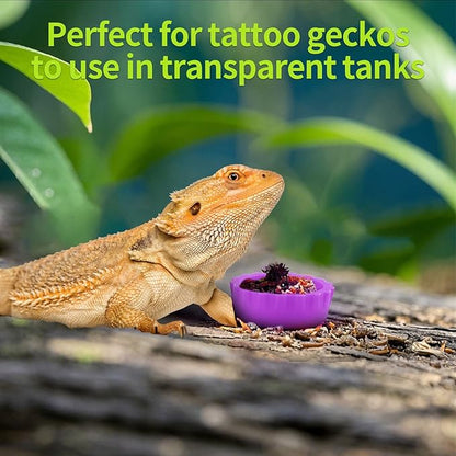14 PCS Crested Gecko Food Dish, Reusable Small Reptile Feeding Cups, Gecko Food & Water Bowl 7 Colors