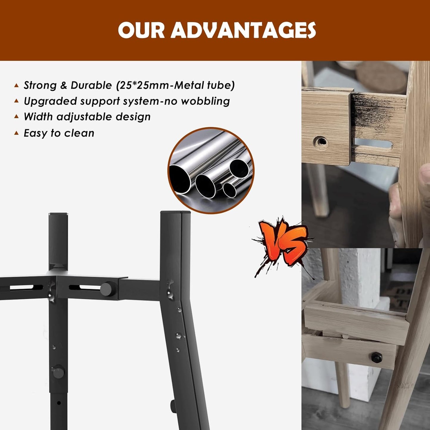 Dog Bowl Stand for Large Dogs, Adjustable Width & Height, Tall Elevated Dog Food Water, Bowl Not Included