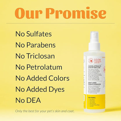 SKOUT'S HONOR Probiotic Pet Deodorizer Spray- Hydrating Daily-Use with Avocado Oil & Omega-3s, Microbiome Friendly Certiified, Paraben & Sulfate-Free, 97% Natural, 8oz, Honeysuckle, 2-Pack