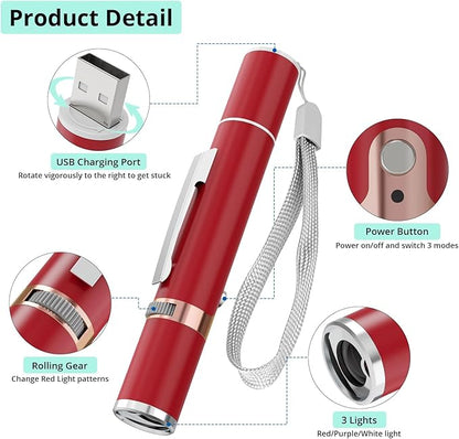 TBTeek Cat Toys for Indoor Cats, 2 Pieces, Rechargeable, 7 Adjustable Patterns, Interactive Kitten Pet Dog Chase Toy for Cats Fun Playing Exercise（Red）