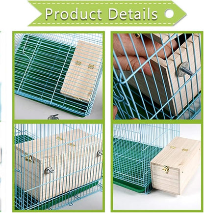 PINVNBY Parakeet Nesting Box Bird House Wood Breeding Box Parrots Mating Box for Lovebirds,Cockatoo,Budgie, Finch,Canary and Medium-Sized Birds(L)