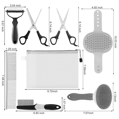 Pet Grooming Kit – Shedding Slicker Brush & Bath Massage Tool for Dogs, Cats, Puppies & Rabbits | Gentle, Easy-Clean Design for Healthy Coats & Relaxing Grooming