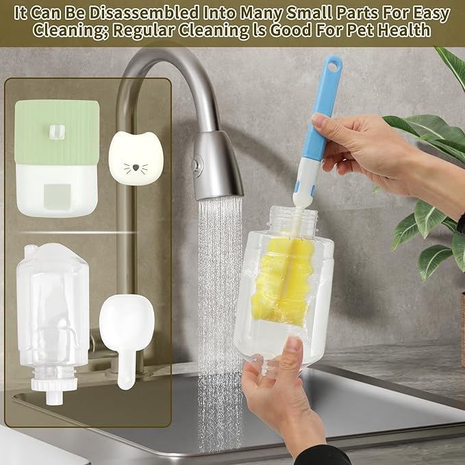 Rabbit Water Bottle, 800ml/28oz Hanging Automatic Water Dispenser for Cage, Ferret Bunny Guinea Pig Water Bowl,Suitable for Small Animal (Green, 800 ml/28 oz)