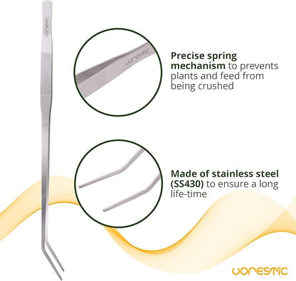 Heavy Duty Extra Long Tweezers, 24 Inch Reptile Feeding Tongs, Aquarium Tweezers, Fish Feeding & Terrarium Tongs