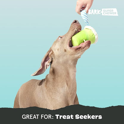 Barkbox Get Ripped Margrrrita Super Chewer Tough Dog Chew Toy for Aggressive Chewers, Plush Cover with Rubber Core - 2 Toys in 1 – Two Layer Treat Dispensing Dog Toy for Large Dogs