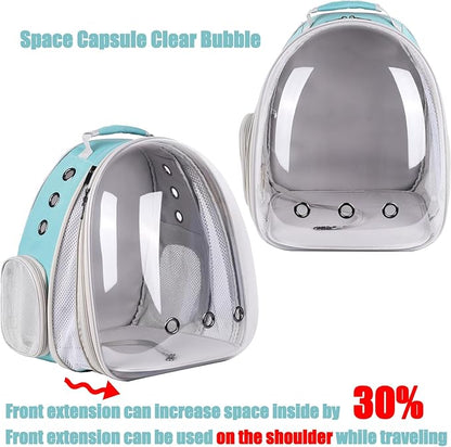 Front Expandable Cat Backpack Carrier, Fit up to 20 lbs, Space Capsule Bubble Window Pet Carrier Backpack for Large Fat Cat and Small Puppy