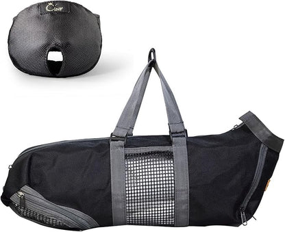 Cinf Cat Nail Clipping Cleaning Grooming Restraint Bag （Free Muzzle） No Scratching Biting for Bathing Nail Trimming Injecting Examining(Black,M)