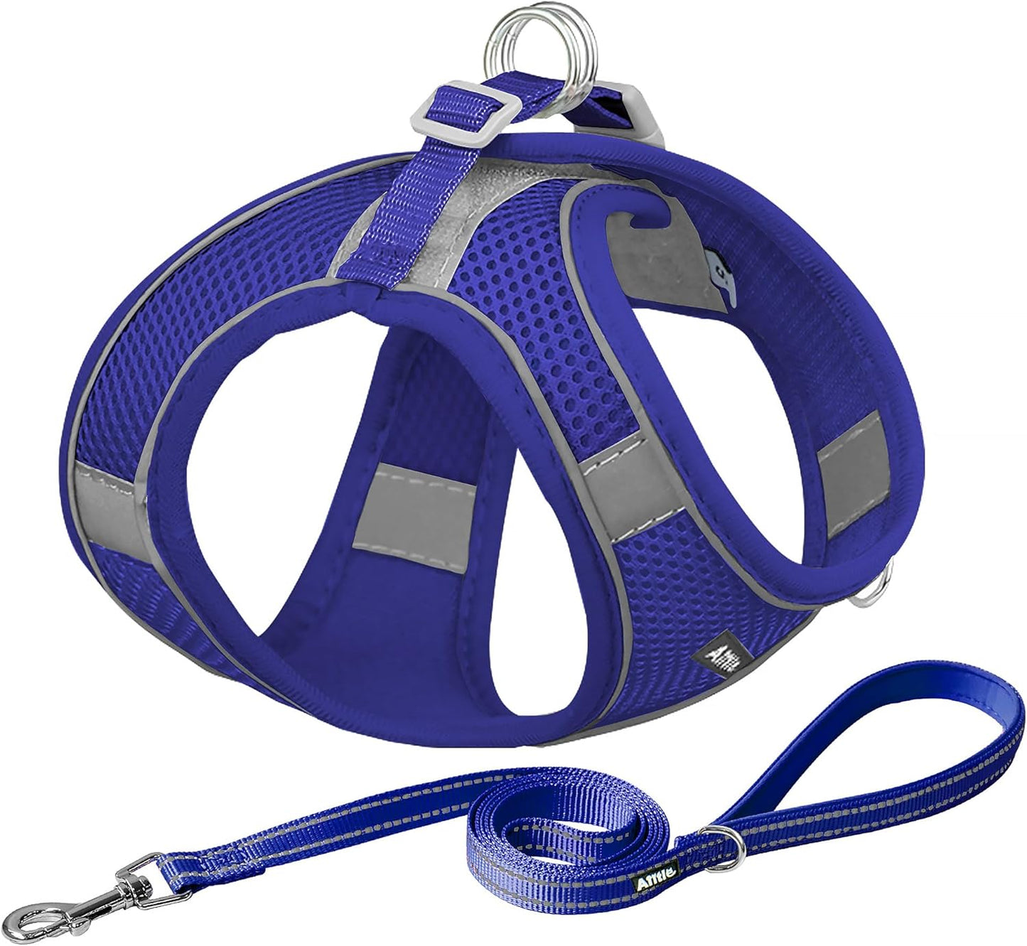 AIITLE Dog Harness, Summer No-Pull Cat Harness with a Leash, Adjustable Reflective Dog Vest, Cat Harness Escape Proof, Outdoor Walking, Camping for Extra Small Dogs and House Cats Royal Blue XXXS