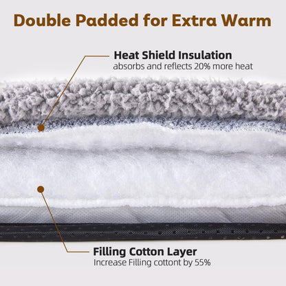 Self Warming Cat Bed Self Heating Pad 24 x 18 inch Thermal Pet mat for Indoor Outdoor Pets Double Filled Cat Mat with Washable Removable Cover Non-Slip Bottom (Light Gray)