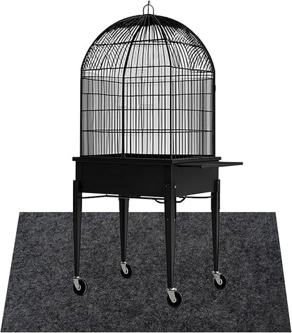Large Bird Cage Mat, Under Pet Cage Mat for Bird Cages, Reptile Aquariums, Dog Kennels, Absorbent/Waterproof Felt Mat with Non-Slip Backing for Hard Floors and Surfaces (36x48 Inch)