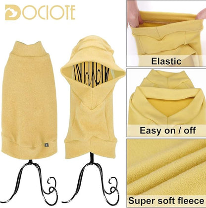 Small Dogs Fleece Dog Sweatshirt - Cold Weather Hoodies Spring Soft Vest Thickening Warm Cat Sweater Puppy Clothes Sweater Winter Sweatshirt Pet Pajamas for Small Dog Cat Puppy (Medium, Yellow)
