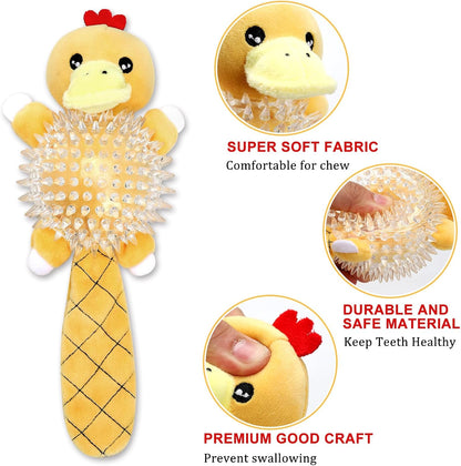 Squeaky Plush Dog Toys,Squeaky Dog Toys forMedium Dogs, Small Dogs, Durable Puppy Teething Toys Plush Duck Dog Toy to Keep Them Busy