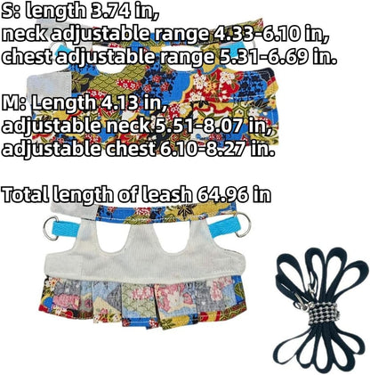 3 Sets Squirrel Leash and Harness Set,Traction Rope Strap, Ferret Harness Vest, Adjustable Flora Small Animal Harness Vest for Ferret, Dwarf Chinchilla, Guinea Pig, Fancy Rat (Medium)