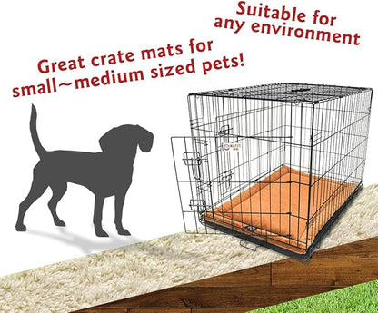 Majestic Pet Dog Crate Mat - Machine Washable Soft Plush Pet Bed Pad for Crates & Kennels | USA Crafted | 30"x21" Villa Orange