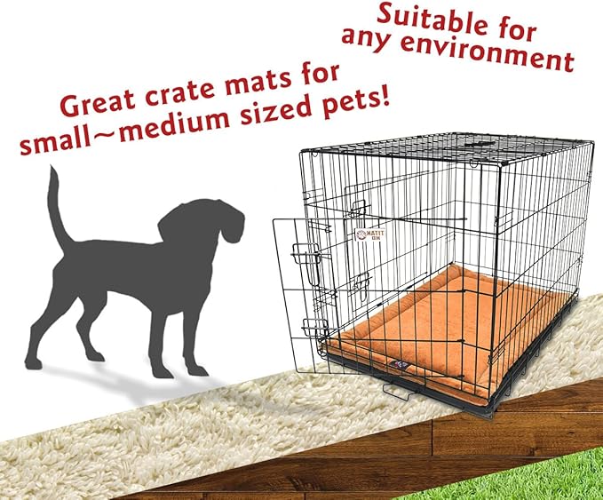 Majestic Pet Orthopedic Memory Foam Dog Crate Mat - Plush Pet Bed Pad for Crates & Kennels | USA Crafted | 30"x21" Villa Orange