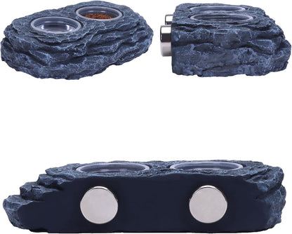 AIICIOO Crested Gecko Feeding Ledge Strong Magnetic Pet Food Bowl and Water Dish with 6 Pack Plastic Reptile Food Cups for Frog Chameleon Tortoise Lizard Pets