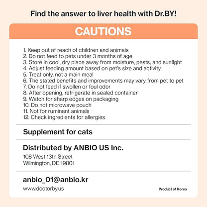 Dr.by Cat Liver Guard Squeezable Liver Supplement for Cats Feline Hepatic Support with Milk Thistle, Artemisia annua(SPB-201), Taurine lickable Formula Individually Packaged