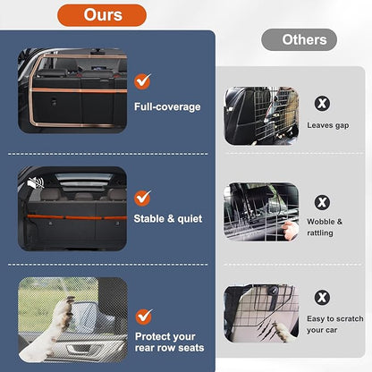 Dog Car Barrier, 50" Wide See Through Car Divider Back Seat for Cargo Area,Travel Trunk Backseat Car Net Mesh Separator for Dogs, Pet Restraint Car Net Barrier for Small SUVs or CUVs Cargo