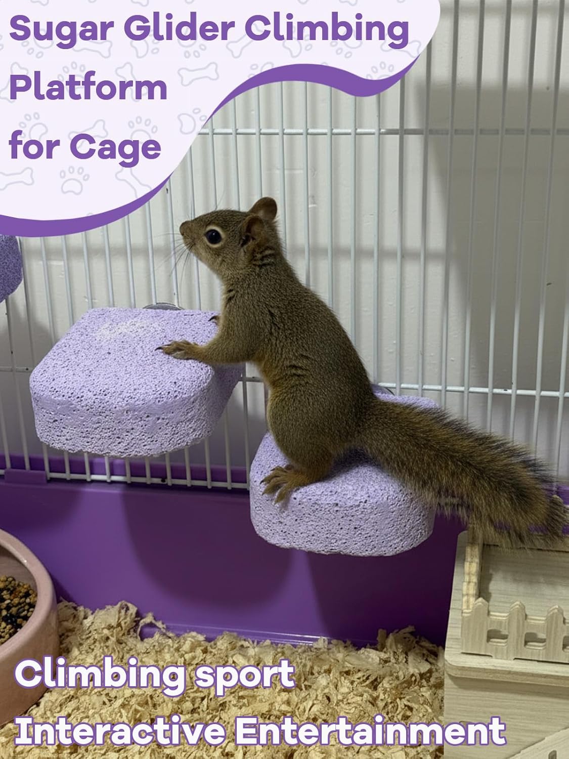 Lava Ledges for Rats 3 Pack Hamster Climbing Ledge Platform Pumice Ledge Shelf Pet Chewing Grinding Toys Small Animals Cage Accessories for Mouse Guinea Pig Gerbil Purple