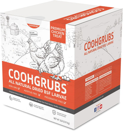 Dried Black Soldier Fly Larvae for Chickens, High-Calcium 85X More Than Mealworms Bird Treats, 2-lb Box