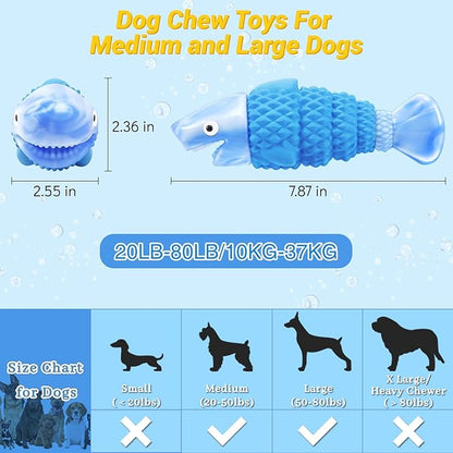 WinTour Tough Dog Toys for Aggressive Chewers, Indestructible Dog Chewers for Medium & Large Breeds, Squeaky Durable Chew Toys to Keep Them Busy, Reduce Boredom, Teeth Cleaning, Bacon Flavor